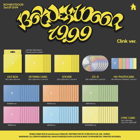 [PRE-ORDER] BOYNEXTDOOR - 3RD MINI ALBUM [19.99] (Clink Ver.) (+Makestar P.O.B)