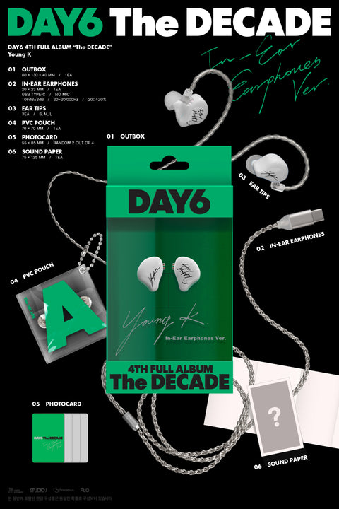 [PRE-ORDER] DAY6 - 4th Full Album [The DECADE] (IN-EAR EARPHONES ver.) (4 TYPES Random)