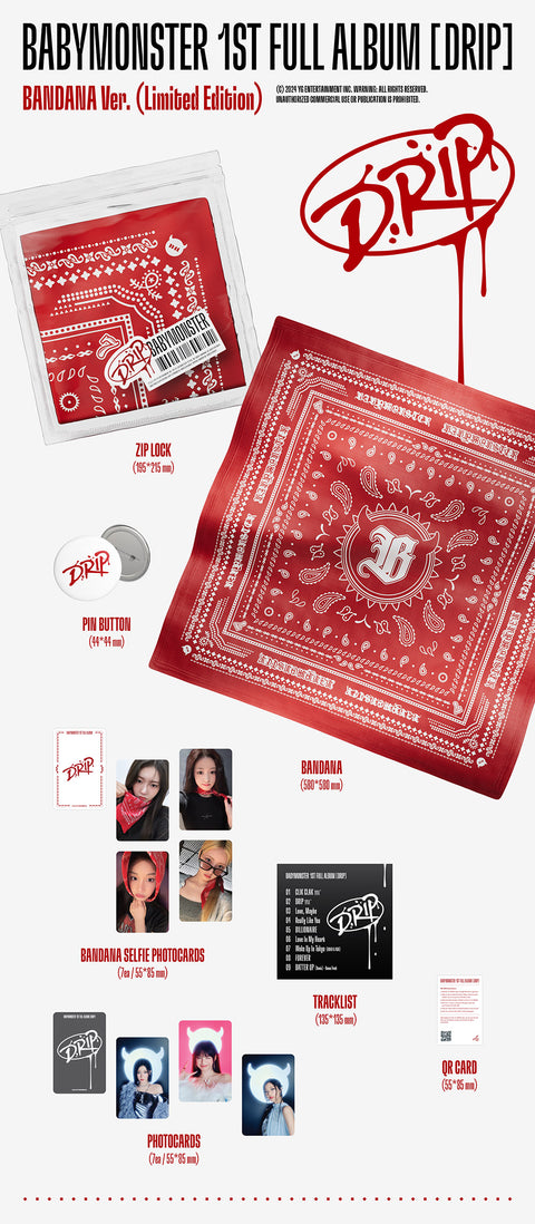 BABYMONSTER - 1st Full Album [DRIP] (BANDANA Ver.) (Limited Edition)