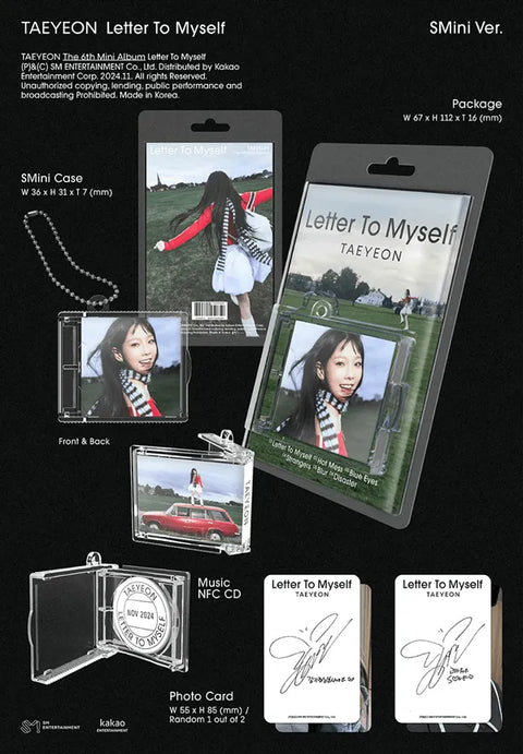 [SFKOREA] TAEYEON - 6th mini album [Letter To Myself] (SMini Ver.)