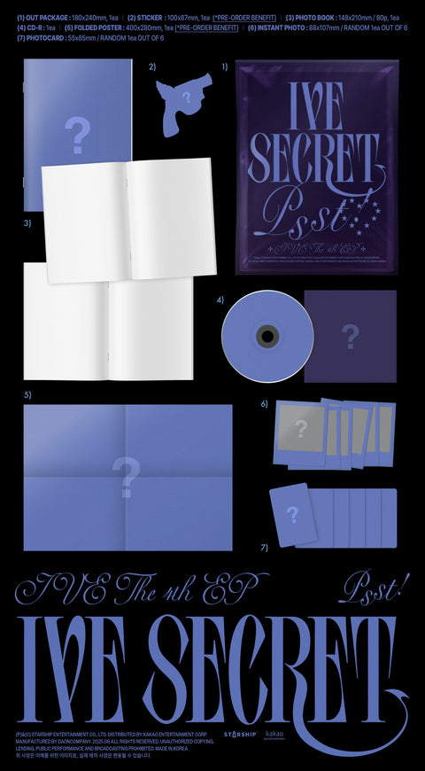 [PRE-ORDER] IVE - 4th mini album [IVE SECRET] (3 TYPES Random)(+ MAKESTAR_Fan Sign P.O.B)