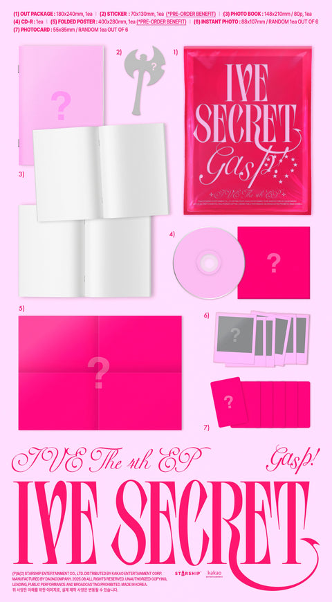 [PRE-ORDER] IVE - 4th mini album [IVE SECRET] (3 TYPES Random)(+ MAKESTAR_Fan Sign P.O.B)