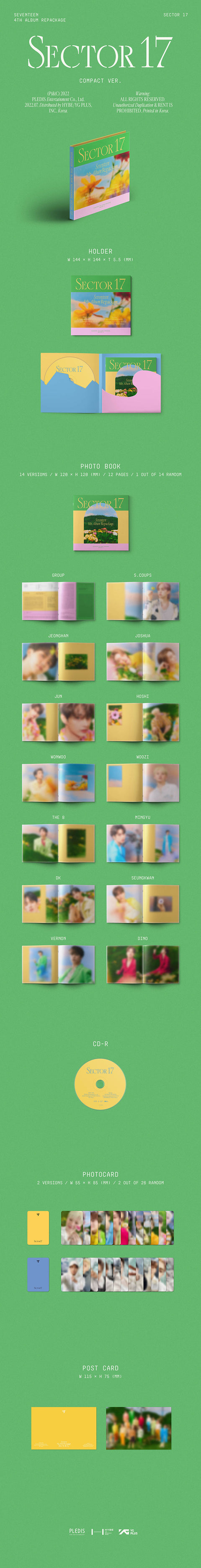 SEVENTEEN - 4TH ALBUM REPACKAGE [SECTOR 17] (COMPACT Ver.) (Random Ver.)