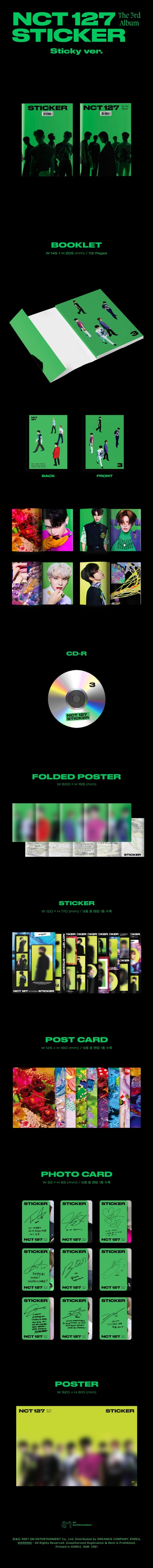 NCT127 - 3rd Album [Sticker] (Sticky Ver.)